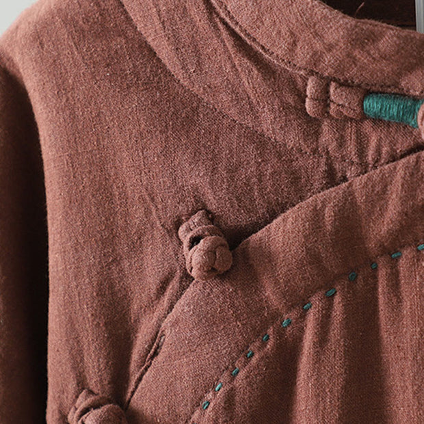 Buddha Stones Vintage Winter Frog-Button Cotton Long Sleeve Women's Thermal Jacket - image 23