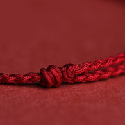 Buddha Stones 999 Sterling Silver Copper Coin Charm Handmade String Strength Bracelet Anklet - image 8