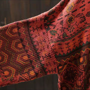 Buddha Stones Fall Striped Geometric Flowers Cotton Women's Long Sleeve Pullover Knitted Hoodie - image 8