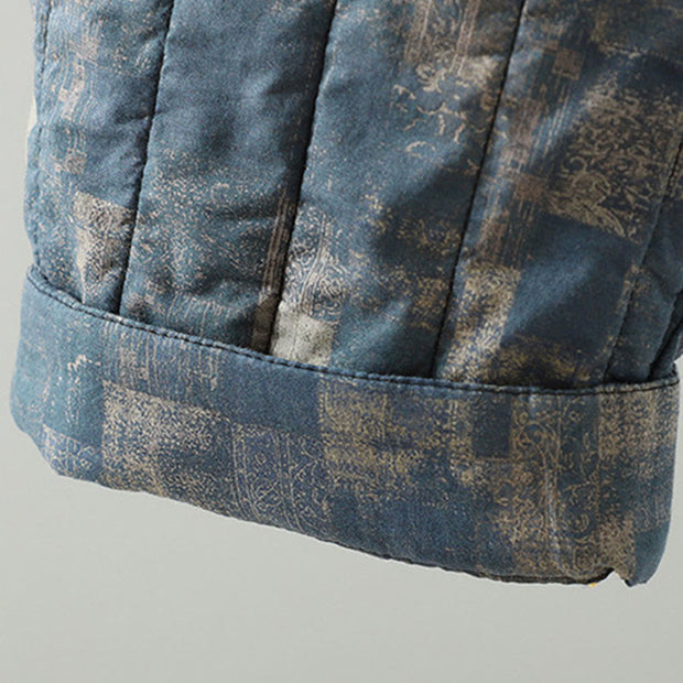 Buddha Stones Winter Square Diamond-shaped Patchwork Elastic Waist Women's Cotton Harem Pants With Pockets - image 16