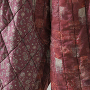 Buddha Stones Winter Square Diamond-shaped Patchwork Elastic Waist Women's Cotton Harem Pants With Pockets - image 8