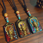 Buddha Stones Tibetan Ganesh Ganpati Elephant Ebony Wood Rope Peace Necklace Pendant - image 11