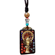 Buddha Stones Tibetan Ganesh Ganpati Elephant Ebony Wood Rope Peace Necklace Pendant - image 8