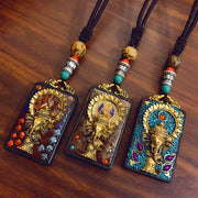 Buddha Stones Tibetan Ganesh Ganpati Elephant Ebony Wood Rope Peace Necklace Pendant - image 14