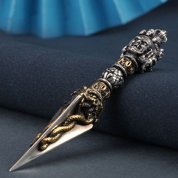 Buddha Stones Tibetan Vajra Vajrakila Copper Healing Spiritual Power Necklace Pendant - image 3