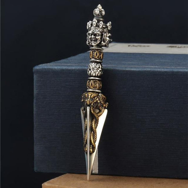 Buddha Stones Tibetan Vajra Vajrakila Copper Healing Spiritual Power Necklace Pendant - image 2