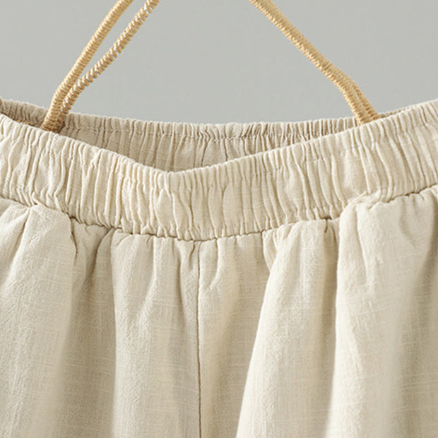 Buddha Stones Winter Elastic Waist Frog-Button Design Cotton Thermal Women's Straight Leg Pants With Pockets - image 9