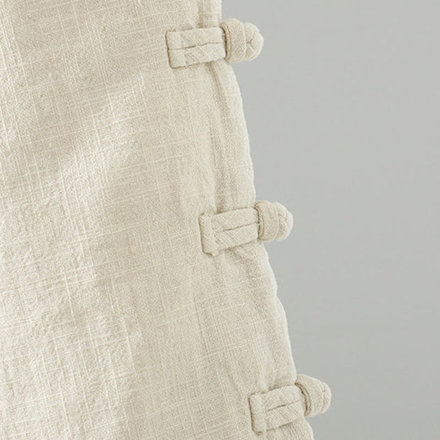 Buddha Stones Winter Elastic Waist Frog-Button Design Cotton Thermal Women's Straight Leg Pants With Pockets - image 16