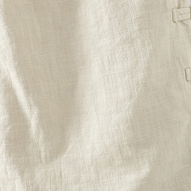 Buddha Stones Winter Elastic Waist Frog-Button Design Cotton Thermal Women's Straight Leg Pants With Pockets - image 15