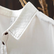 Buddha Stones Fall Buttons Down Pocket Decor Design Women's Stand Collar Long Sleeve Cotton Shirt - image 5