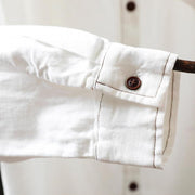 Buddha Stones Fall Buttons Down Pocket Decor Design Women's Stand Collar Long Sleeve Cotton Shirt - image 11