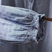 Buddha Stones Fall Small Plaid Button Down Ruffle Collar Long Sleeve Women's Cotton Shirt - image 9