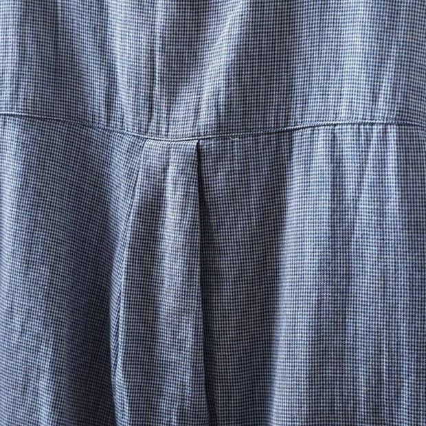 Buddha Stones Fall Small Plaid Button Down Ruffle Collar Long Sleeve Women's Cotton Shirt - image 6