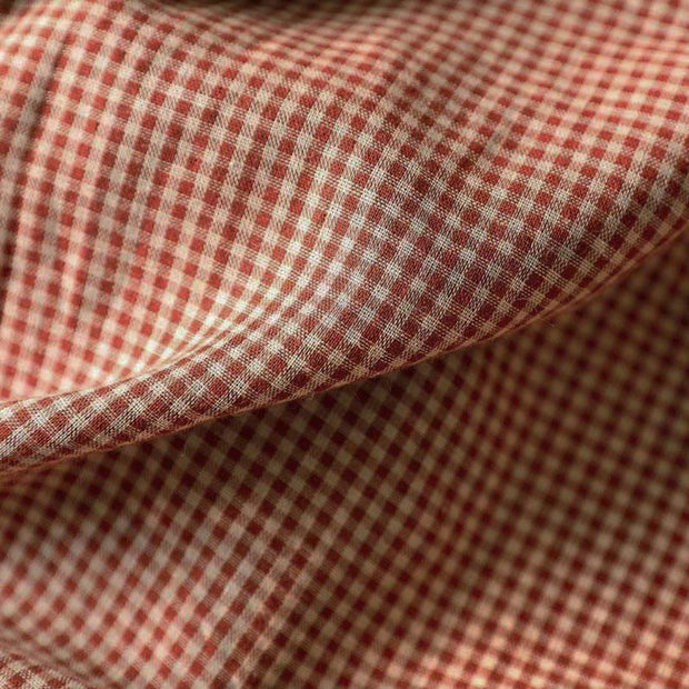 Buddha Stones Fall Tiny Plaid Button Down Ruffle Collar Long Sleeve Women's Cotton Shirt - image 11