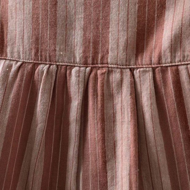 Buddha Stones Fall Vertical Stripes Button Down Stand Collar Long Sleeve Women's Cotton Shirt - image 19