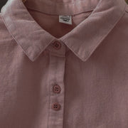 Buddha Stones Fall Solid Color Button Down Stand Collar Long Sleeve Women's Cotton Shirt - image 6