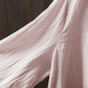 Buddha Stones Fall Crew Neck Back Button Down Design Long Sleeve Women's Cotton Shirt - image 6