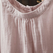 Buddha Stones Fall Crew Neck Back Button Down Design Long Sleeve Women's Cotton Shirt - image 4