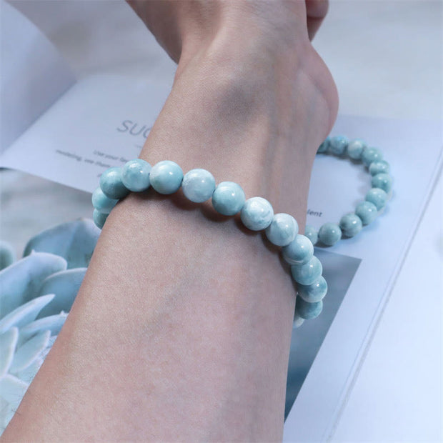Buddha Stones Natural Larimar Wisdom Confidence Bracelet - image 17