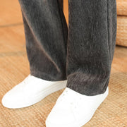 Buddha Stones 2Pcs Winter Thick Men's Tang Suit Frog-Button Cotton Corduroy Long Sleeve Jacket Pants Set With Pockets - image 21