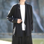 Buddha Stones 2Pcs Fall Lace-up Bamboo Embroidery Cotton Kimono Ankle-Length Pants With Pockets Men's Meditation Cloth Set - image 6