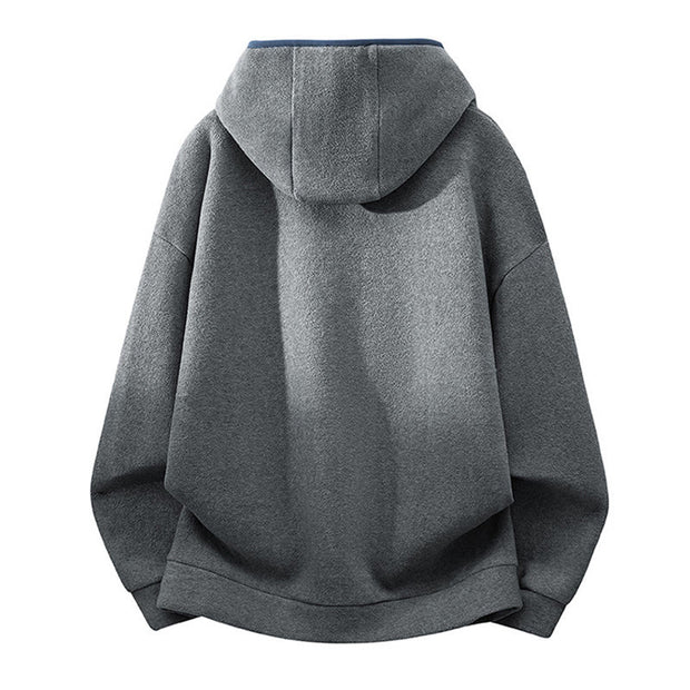 Buddha Stones Fall Winter Zipper Design Fleece Lined Long Sleeve Cotton Men's Hoodie - image 1