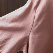 Buddha Stones Fall Solid Color Button Down Stand Collar Long Sleeve Women's Cotton Shirt - image 12