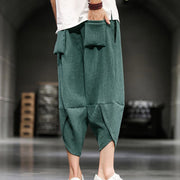 Buddha Stones Summer Solid Men's Cropped Pants With Pockets - image 12