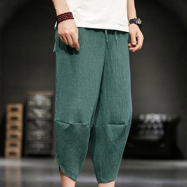 Buddha Stones Summer Solid Men's Cropped Pants With Pockets - image 10