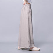 Buddha Stones Casual Frog-Button High Waist Wide Leg Pants With Pockets - image 4