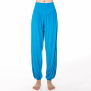 Buddha Stones Plain Color Loose Modal Yoga Dance Harem Pants - DeepSkyBlue - US12，UK/AU16，EU44 (3XL) - image 19