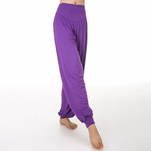 Buddha Stones Plain Color Loose Modal Yoga Dance Harem Pants - MediumOrchid - US12，UK/AU16，EU44 (3XL) - image 24