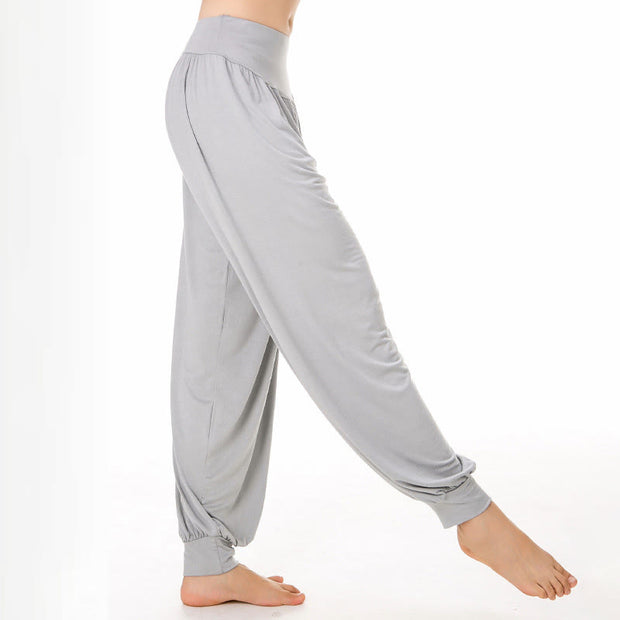 Buddha Stones Plain Color Loose Modal Yoga Dance Harem Pants - image 9
