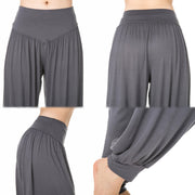 Buddha Stones Plain Color Loose Modal Yoga Dance Harem Pants - image 15