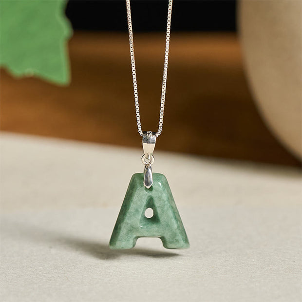 Buddha Stones "May You Find Your Own Meaning" Natural A-Z Letter Jade Titanium Steel Chain 925 Sterling Silver Chain Necklace Includes Gift Message Card - image 118