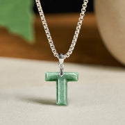 Buddha Stones "May You Find Your Own Meaning" Natural A-Z Letter Jade Titanium Steel Chain 925 Sterling Silver Chain Necklace Includes Gift Message Card - image 88