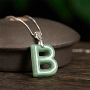 Buddha Stones "May You Find Your Own Meaning" Natural A-Z Letter Jade Titanium Steel Chain 925 Sterling Silver Chain Necklace Includes Gift Message Card - image 130
