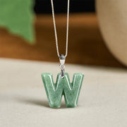 Buddha Stones "May You Find Your Own Meaning" Natural A-Z Letter Jade Titanium Steel Chain 925 Sterling Silver Chain Necklace Includes Gift Message Card - image 196