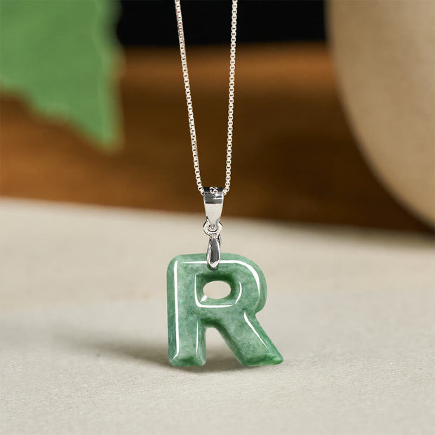 Buddha Stones "May You Find Your Own Meaning" Natural A-Z Letter Jade Titanium Steel Chain 925 Sterling Silver Chain Necklace Includes Gift Message Card - image 181