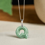 Buddha Stones "May You Find Your Own Meaning" Natural A-Z Letter Jade Titanium Steel Chain Necklace Includes Gift Message Card - image 178