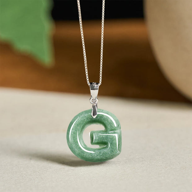 Buddha Stones "May You Find Your Own Meaning" Natural A-Z Letter Jade Titanium Steel Chain 925 Sterling Silver Chain Necklace Includes Gift Message Card - image 148