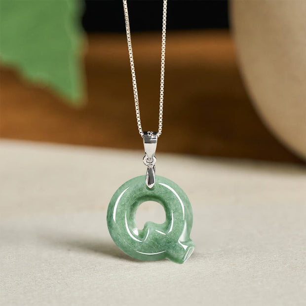 Buddha Stones "May You Find Your Own Meaning" Natural A-Z Letter Jade Titanium Steel Chain 925 Sterling Silver Chain Necklace Includes Gift Message Card - image 178