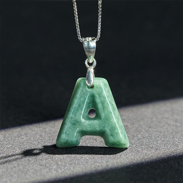 Buddha Stones "May You Find Your Own Meaning" Natural A-Z Letter Jade Titanium Steel Chain 925 Sterling Silver Chain Necklace Includes Gift Message Card - image 123