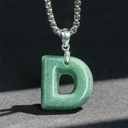 Buddha Stones "May You Find Your Own Meaning" Natural A-Z Letter Jade Titanium Steel Chain 925 Sterling Silver Chain Necklace Includes Gift Message Card - image 25