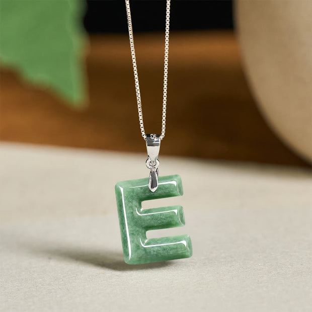 Buddha Stones "May You Find Your Own Meaning" Natural A-Z Letter Jade Titanium Steel Chain 925 Sterling Silver Chain Necklace Includes Gift Message Card - image 142