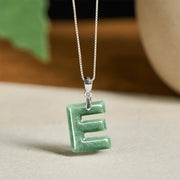 Buddha Stones "May You Find Your Own Meaning" Natural A-Z Letter Jade Titanium Steel Chain 925 Sterling Silver Chain Necklace Includes Gift Message Card - image 142