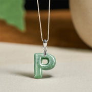 Buddha Stones "May You Find Your Own Meaning" Natural A-Z Letter Jade Titanium Steel Chain 925 Sterling Silver Chain Necklace Includes Gift Message Card - image 175