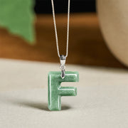 Buddha Stones "May You Find Your Own Meaning" Natural A-Z Letter Jade Titanium Steel Chain 925 Sterling Silver Chain Necklace Includes Gift Message Card - image 145