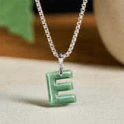 Buddha Stones "May You Find Your Own Meaning" Natural A-Z Letter Jade Titanium Steel Chain 925 Sterling Silver Chain Necklace Includes Gift Message Card - image 28