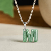 Buddha Stones "May You Find Your Own Meaning" Natural A-Z Letter Jade Titanium Steel Chain 925 Sterling Silver Chain Necklace Includes Gift Message Card - image 60